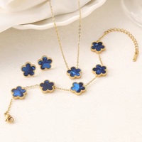 🌺 Royal Blue Flower - Steel Accessory Set