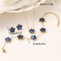 🌺 Royal Blue Flower - Steel Accessory Set