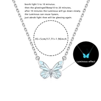 🦋 Necklace and bracelet - Butterfly shaped, phosphorus, glowing in the dark