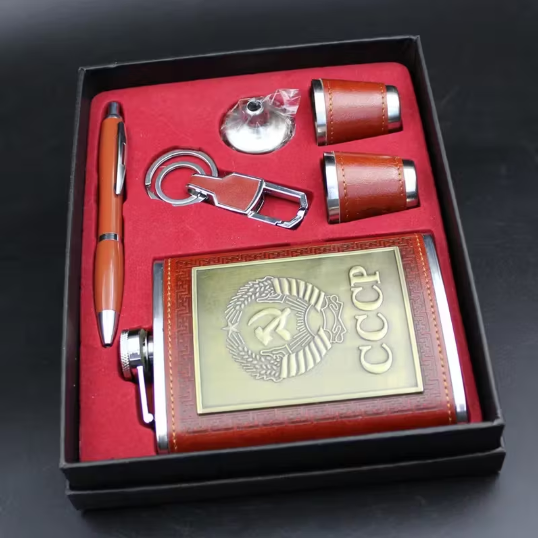 Red Classic Flask Gift Set