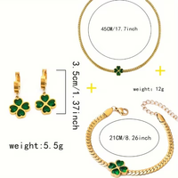 Emerald Clover - Stainless Steel Accessory Set
